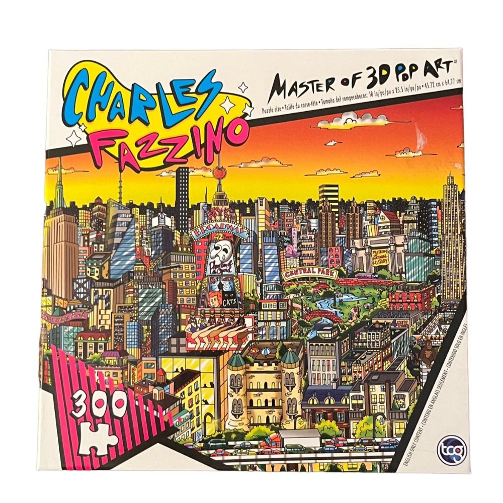 NIB Charles Fazzino 300 Pc Jigsaw Puzzle As Dusk Falls Over NYC